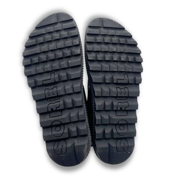 Sorel Roaming T-Strap Buckle Sandals Size 5.5 Black Leather Strappy Rugged Sole - Picture 15 of 16